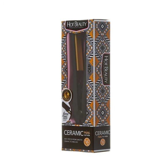 Hot Beauty Professional Ceramic Mini Flat Iron 1/2" - Picture 2 of 4